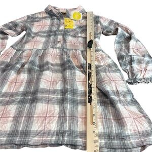 Rumi + Ryder‎ Grey Plaid Flannel Shirt Dress Girls M 8–10 NWT